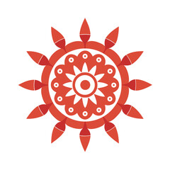 Warli Style Rangoli Mandala Design Illustration Art