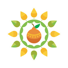 Ugadi Festival Mandala With Kalash Symbol Design
