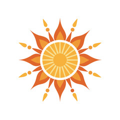 Sunrise Solar Festival Rangoli Mandala Design