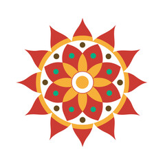 South Indian Kolam Style Rangoli Illustration