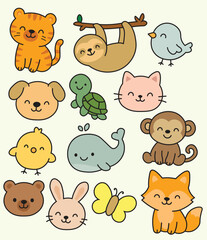 Animal vector icon set