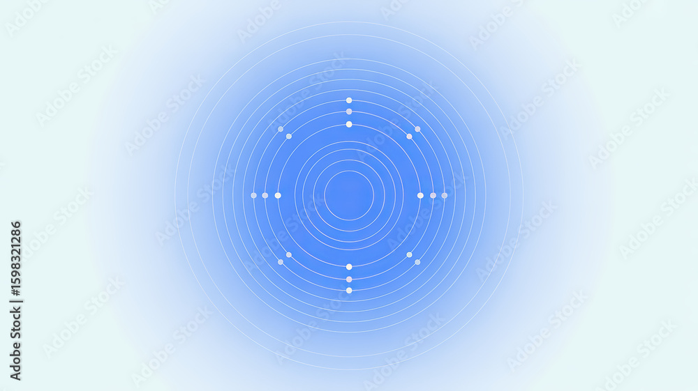 Poster concentric circles of light: a stunning display of ethereal light, creating a sense of focus and won