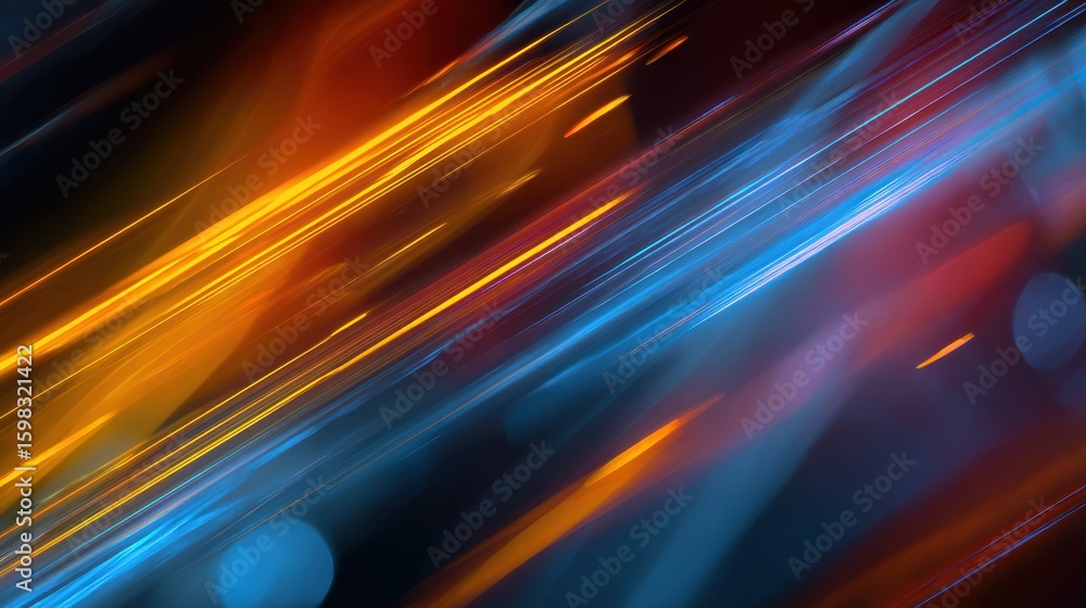 Poster dynamic abstract image showcasing vibrant lines and colors in motion, perfect for backgrounds and cr
