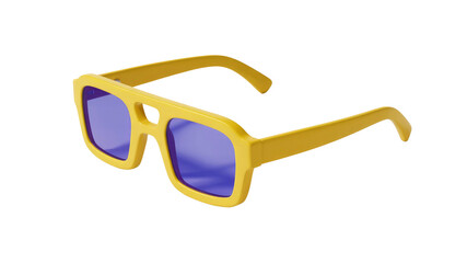 Stylish Yellow Square Sunglasses with Purple Lenses - Trendy Summer Eyewear