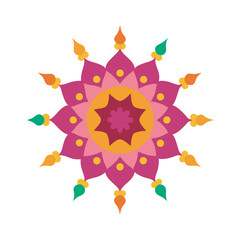 Lantern Star Festival Rangoli Mandala Illustration