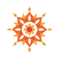 Flame Light Sacred Rangoli Mandala Illustration