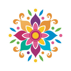 Color Splash Rangoli Mandala Art