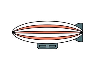 Airship Icon Vintage Floating Airship Side View Illustration for Transportation or Design