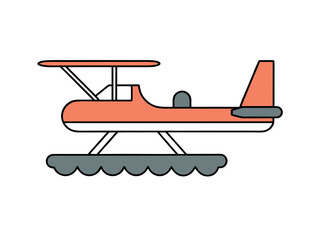 Amphibious Plane Icon Sea and Land Aircraft Symbol for Design Projects