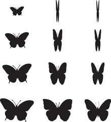 set of butterflies