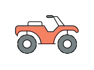 All Terrain Vehicle Line Art Detailed ATV Sketch for Design Projects