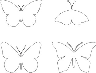 set of butterflies