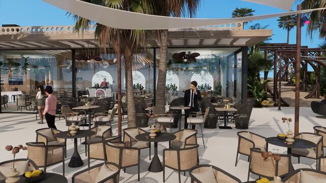 beach club de estilo moderno mediterraneo 