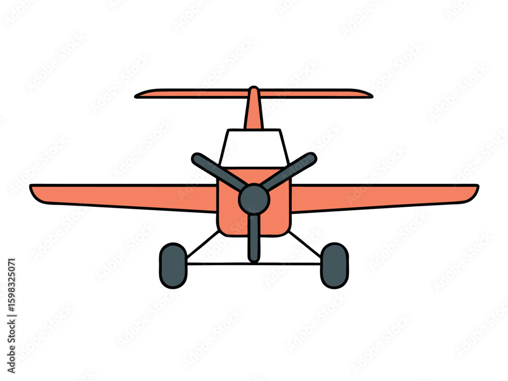 Poster autogyro sketch small gyroplane vector design with technical drawing elements