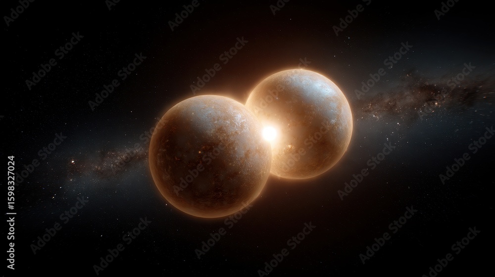 Poster cosmic dance of binary stars with material exchange in a stellar system