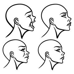 silhouette of a woman and a man