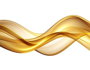 Soft Abstract Flowing Wave Form with Gentle Golden Light, isolated transparent png