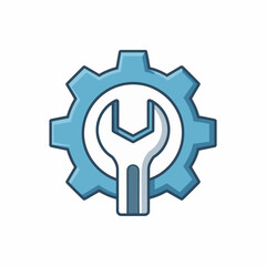 Wrench and Gear Illustration for Maintenance and Engineering Projects Graphic Element for Technical Concepts and Repair Services