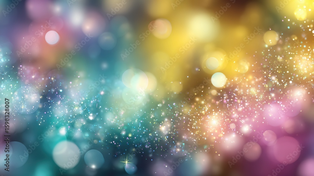Aufkleber vibrant abstract background featuring colorful bokeh lights and sparkles, perfect for design project