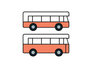 Minimalist Double Decker Bus Illustration Two Level Vehicle Design in Simple Style