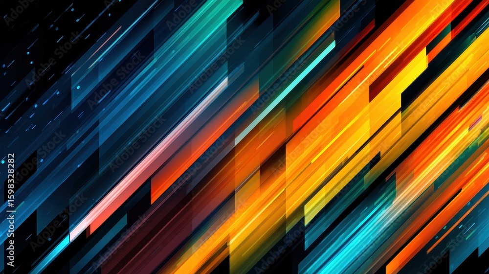 Poster vibrant abstract background with dynamic diagonal lines in bright colors, perfect for design project