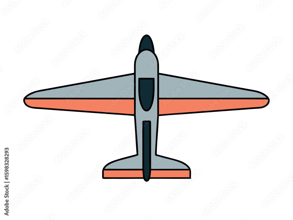 Poster glider plane side view sketch winged aircraft design in vector format
