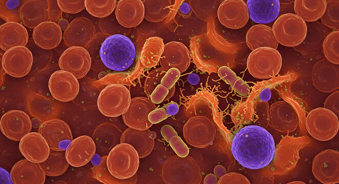 Ehrlichia bacteria infecting monocytes