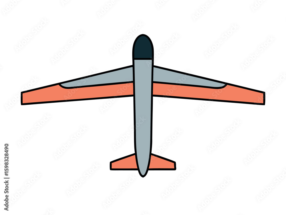 Poster unpowered glider plane sketch a vector design of a simple glider