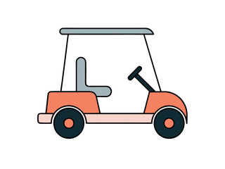 Minimalist Side View Golf Cart Buggy Vector Illustration Design