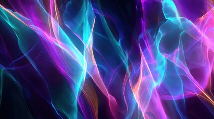 Obraz premium Vibrant abstract light waves in vivid colors, creating an energetic and dynamic visual experience.