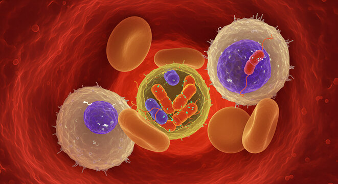 Ehrlichia chaffeensis inside white blood cells