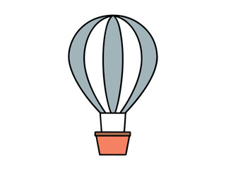 Obraz premium Minimalist Hot Air Balloon Vector Illustration with Basket for Graphic Design