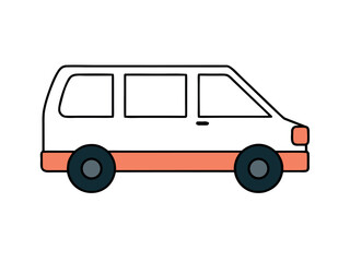 Simple Minivan Line Art Illustration for Automotive Design and Transportation Concepts