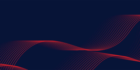 Abstract glowing wave lines on dark blue background. Dynamic wave pattern. Modern flowing wavy lines.