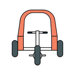 Minimalist Rickshaw Vector Illustration Manual Transportation in a Simple Style