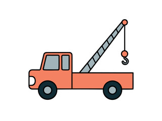 Tow Truck Icon Design Vehicle with Hook for Recovery and Assistance