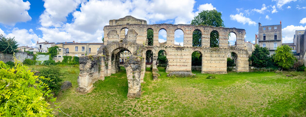 Palais Gallien, an ancient amphitheater in the city of Bordeaux, France 
