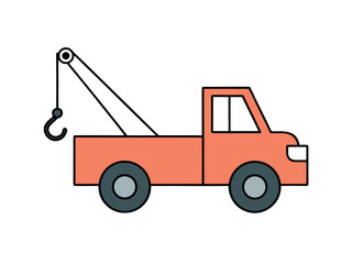 Tow Truck Icon with Hook Design for Transportation Recovery and Assistance