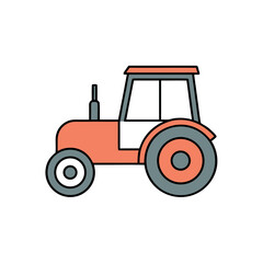 Simple Farm Tractor Line Icon Design for Agriculture and Farming Concepts