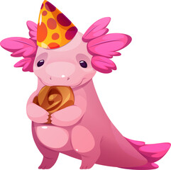 Pink Axolotl Character