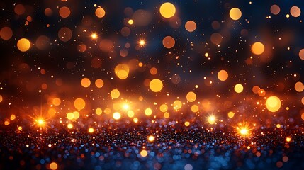 Sparkling lights bokeh background with dark tones.