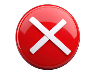 Obraz premium Tilted Glossy Red Ban Symbol with Diagonal Line – High Contrast Warning Icon PNG