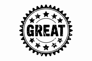Great Stamp Illustration for Promotional Materials and Creative Graphic Design Projects in Black and White