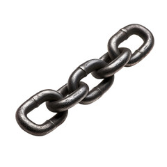 Obraz premium Metallic chain link with interlocking pieces on white background 