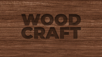 Elegant Simple Wooden Engraving Text