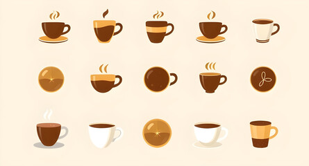 Coffee icon, Coffee cup, Hot coffee, Coffee mug, Steaming coffee, Takeaway coffee, Coffee to go, Espresso icon, Latte icon, Cappuccino icon, Coffee bean, Coffee shop icon, Cafe icon, Coffee logo, Beve