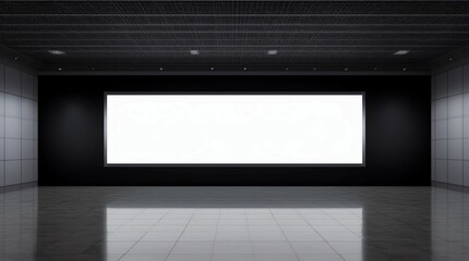 Blank billboard in modern building  billboard blank for outdoor advertising poster or blank billboard for advertisement 