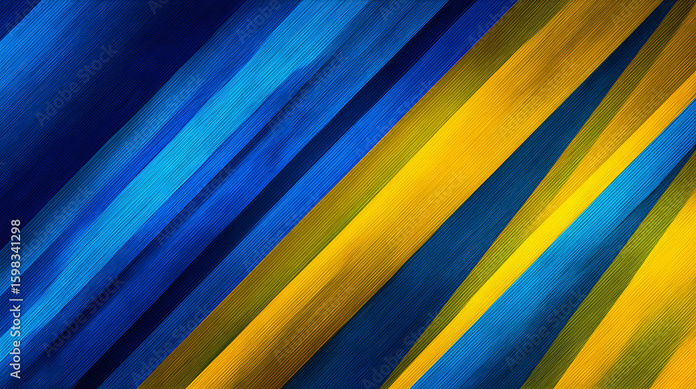 Poster vibrant abstract background featuring bold blue and yellow diagonal stripes creating a striking visu