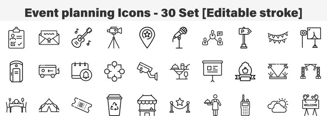 Party and Event Organization Vector Symbols