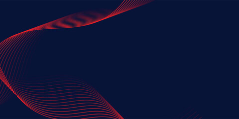 Abstract glowing wave lines on dark blue background. Dynamic wave pattern. Modern flowing wavy lines.